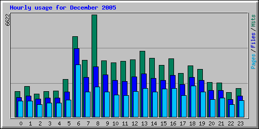 Hourly usage for December 2005