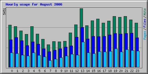 Hourly usage for August 2006